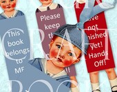 Paper Doll Bookmark - Digitial Download  - Altered Art -  Collage Sheet - U Print Format - Vintage Paperdoll 3BOOK