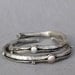 Silver Anti Clastic White Pearl Cuff