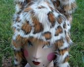 Leopard Print Fur Hat Burning Man Spirit Hood Hat Halloween