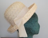 Vintage Bouffant Beehive Hat Ivory 1960s Mad Men Style