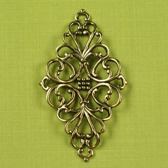 6 Antique Gold Victorian Filigree Jewelry Findings 512