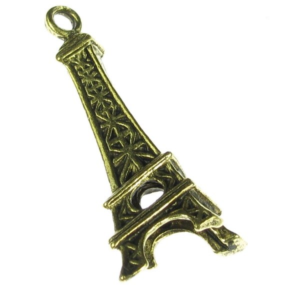 Paris Eiffel Tower Charms Jewelry Finding Antique Gold 6 pieces 1035