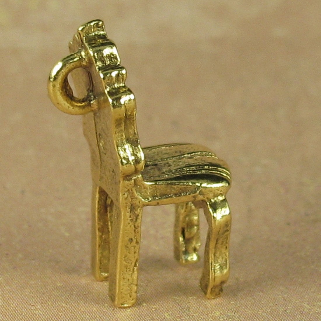 6 Antiqued Gold Chair Charm Pendant Jewelry Finding 1110