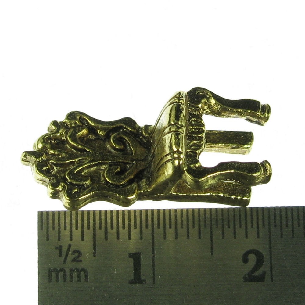 6 Antiqued Gold Chair Charm Pendant Jewelry Finding 1110