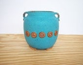 Turquoise Stoneware Planter Pot - Bloom