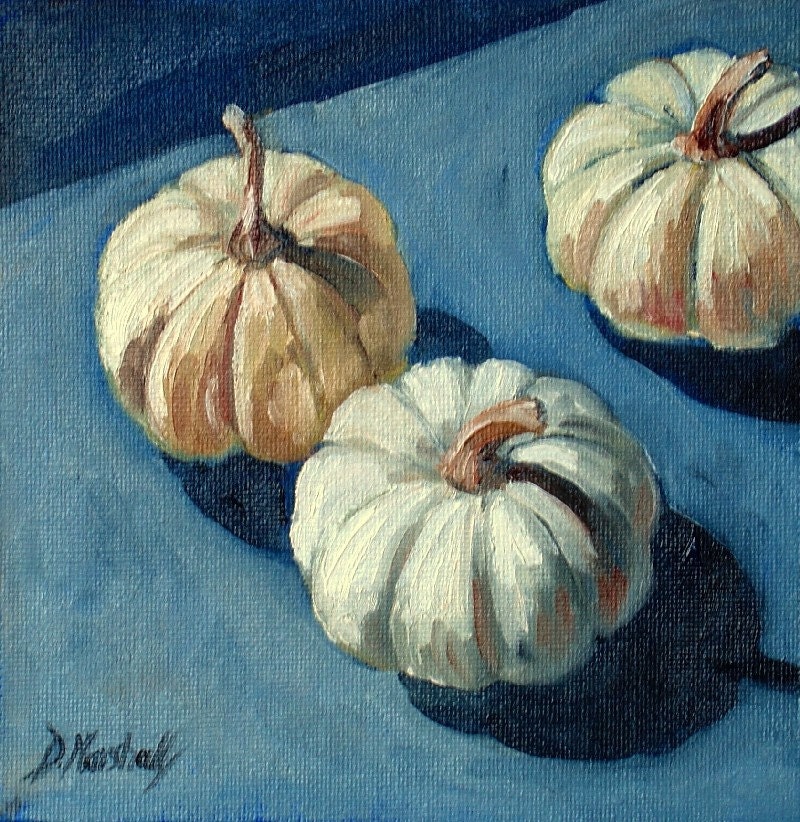 White Pumpkins - original oil painting