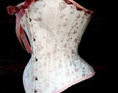 Pink Corset, lingerie, overbust, brocade-Victorian Clothing
