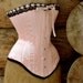 Victorian Corset, Wedding Lingerie, Peach and Black Overbust