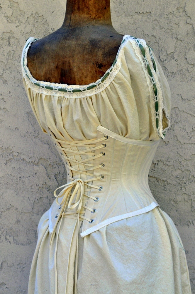 Steampunk Dresses- Corset Costume, Waist Cincher, Steel Boning