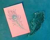 peacock feather clear polymer rubber stamp