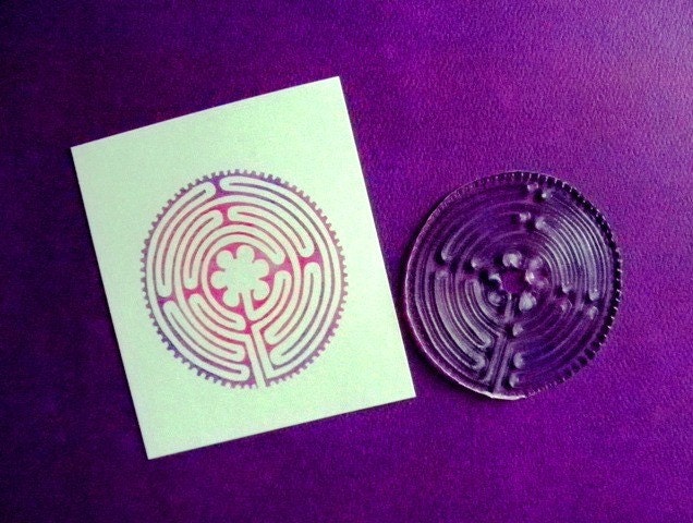 chartres labyrinth clear polymer rubber stamp