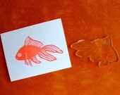 goldfish clear polymer rubber stamp