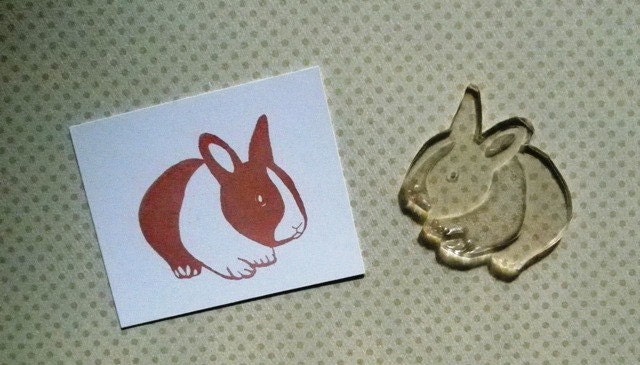 bunny clear polymer rubber stamp