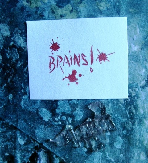 Brains clear polymer rubber stamp