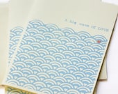 A big wave of LOVE. Hand printed greeting card.