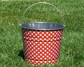 Tangerine Ta Dot Galvanized Beach Bucket