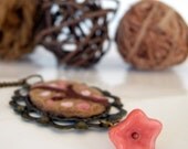 Candy Tree - Felted Painting - Necklace - Pendant