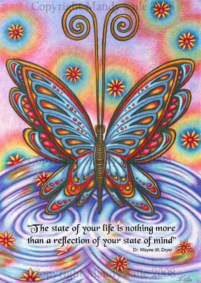 State Of Mind - BUTTERFLY ART PRINT - 8 x 10 - by Mandy Saile - Inspirational, Spring, Childrens Art