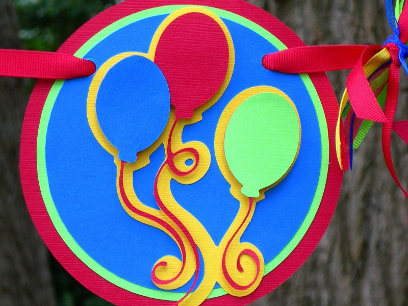 Birthday Balloons Highchair Banner MADE TO ORDER