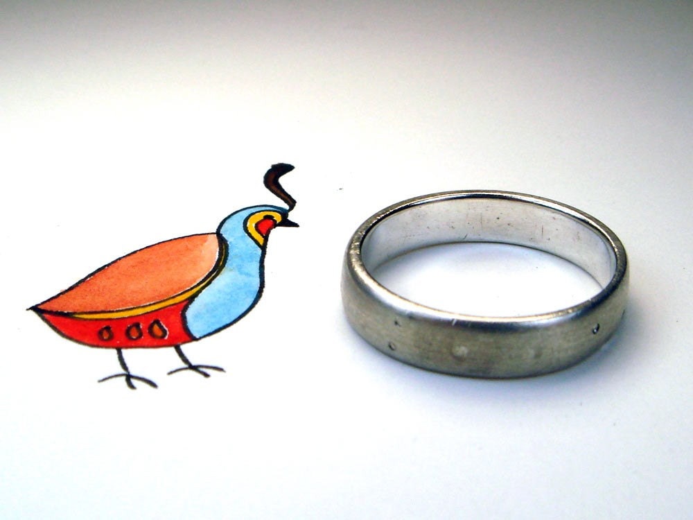 Sterling Silver Satin Moon Ring, size 9 1/2