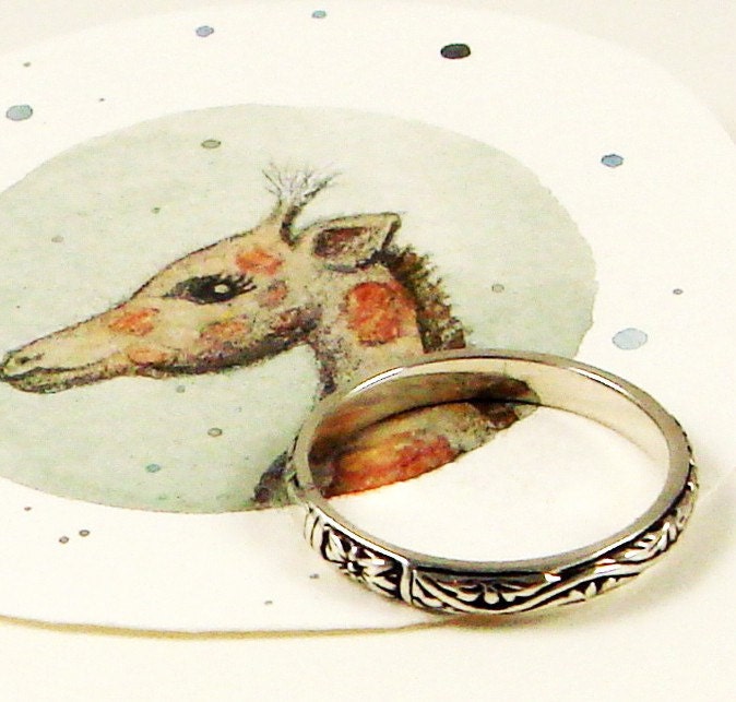 floral engraved band