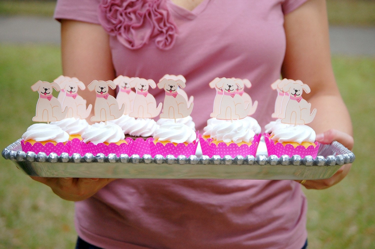 The PUPPY LOVE Collection - Custom Cupcake Toppers and Their Wraps from Mary Had a Little Party