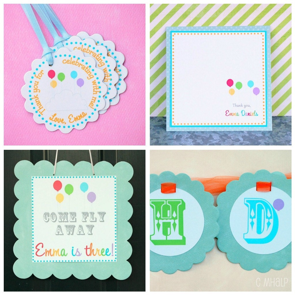 The Vintage Balloon Collection - Fantastic Favor Tags with bags from Mary Had a Little Party