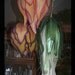 Large Pink and Yellow Lily inspired Paper Flower Luminaire (Lamp) By Renae Taylor