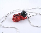 Heart to Heart  - Baby Ladybug Necklace - made to order