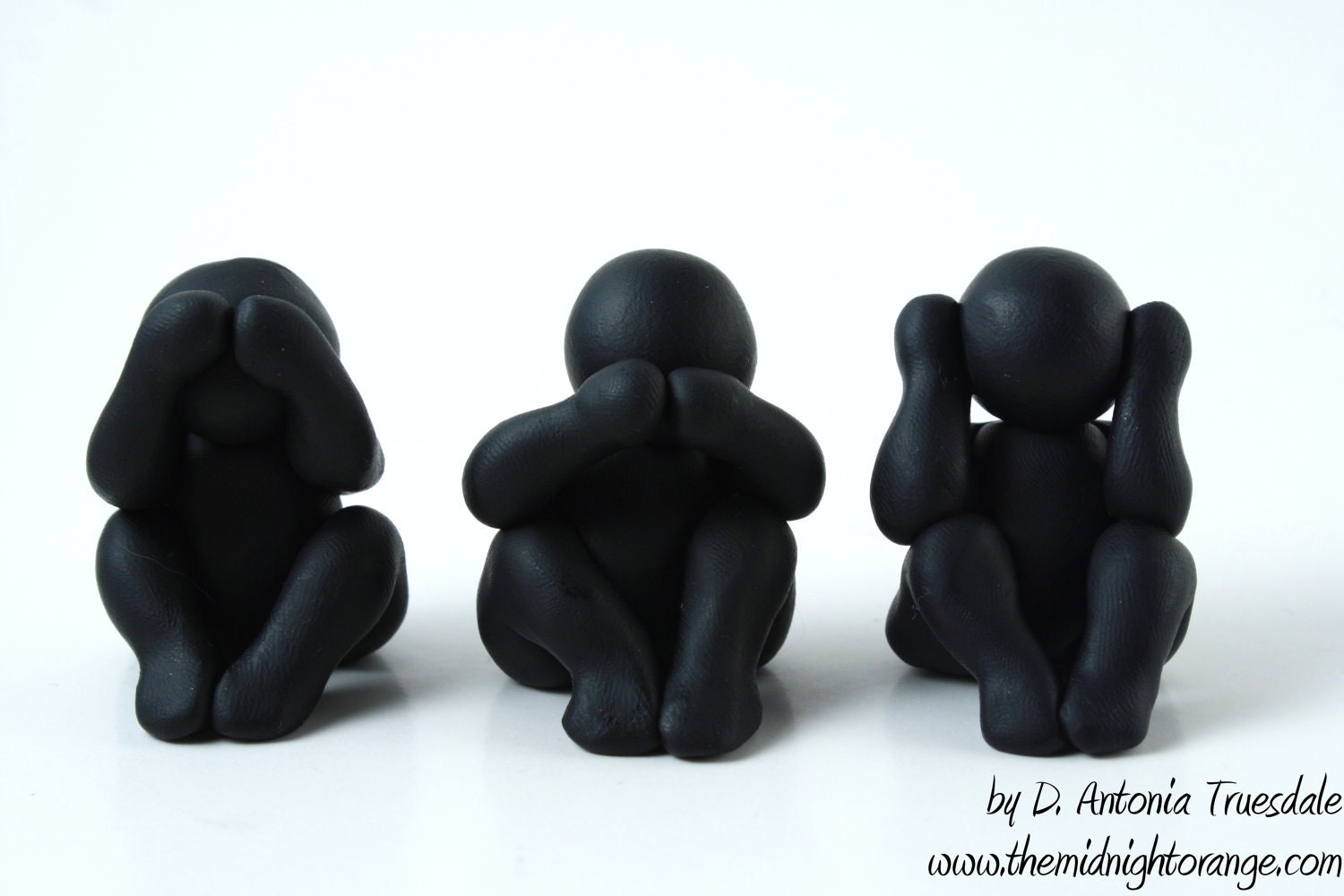 See No Evil, Speak No Evil, Hear No Evil - set of three figurines - made to order