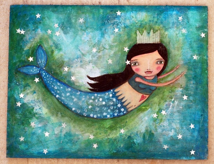 Whimsy Mermaid - Fine Art Print - willowing