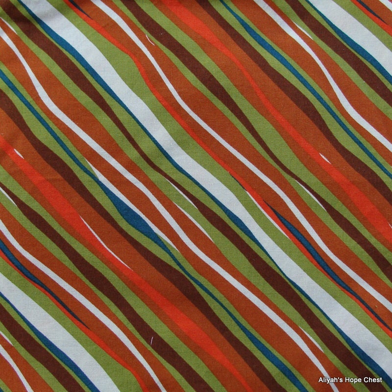 Warm Diagonally Striped Fabric --- 1 Yard