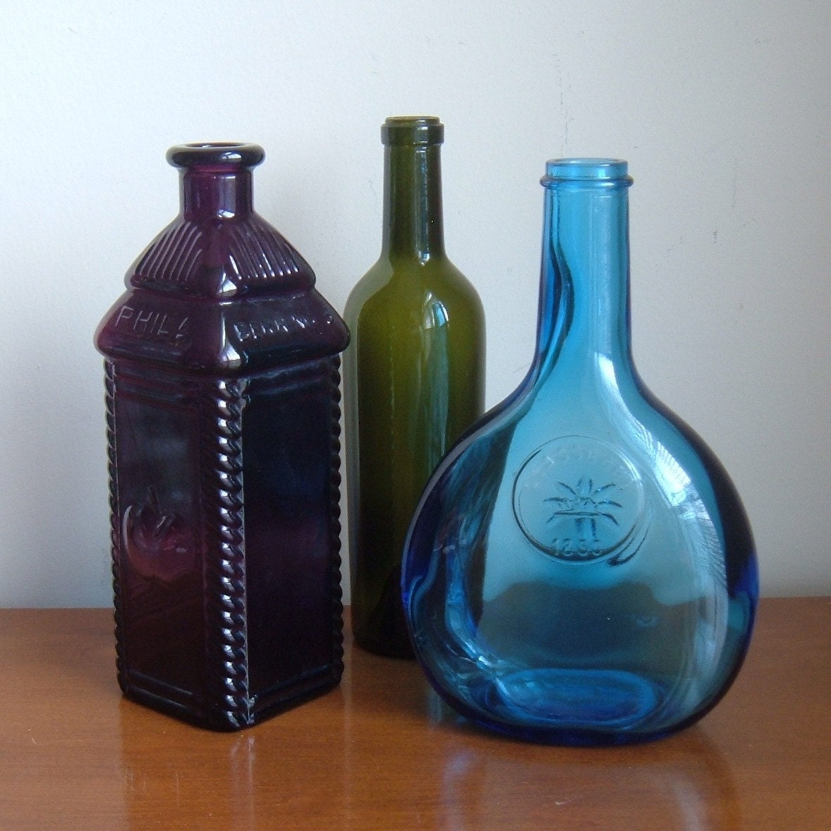 vintage blue wheaton bottle