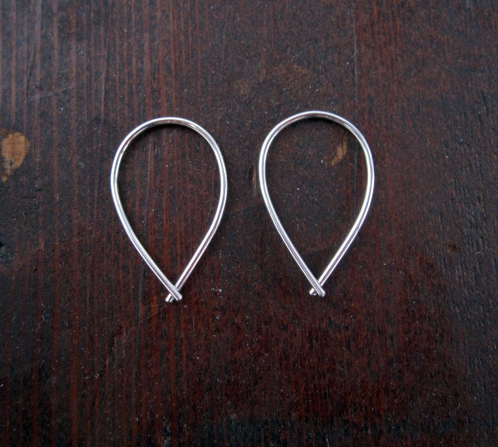 Mini Ribbon Earrings, Sterling Silver