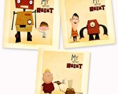My New Robot Set of 3 Prints (8x10)