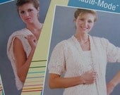 Knitting pattern, Women Twin set Camisole and short sleeve vest 90s Kamouraska yarns