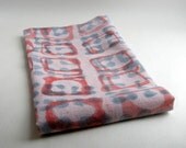 SALMON BLUES Hand dyed Linen towel