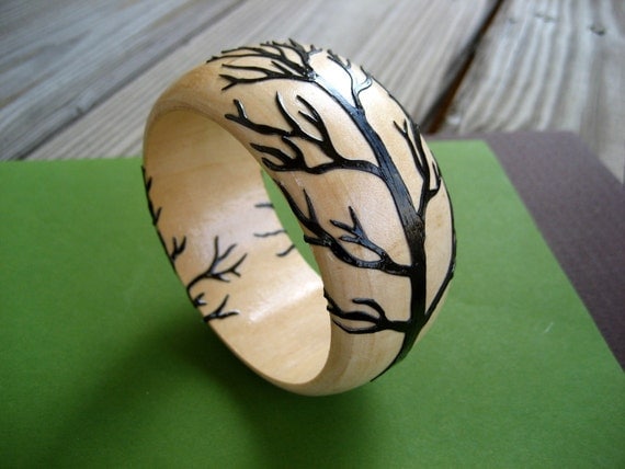 Branching Out Wooden Bangle-Brown