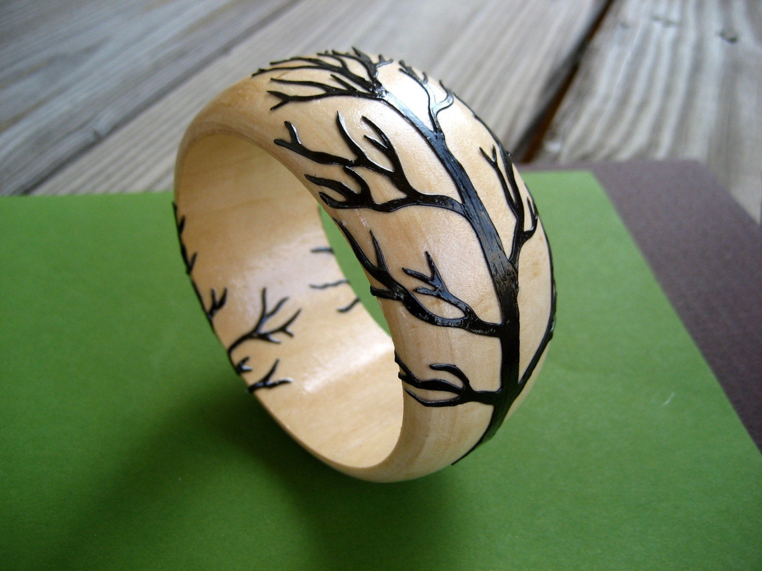 Branching Out Wooden Bangle-Brown