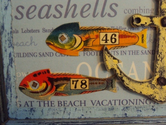 OOAK,Beach,Mixed Media,Collage,Charms /Found objects