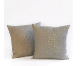 building blocks pillow case - turquoise