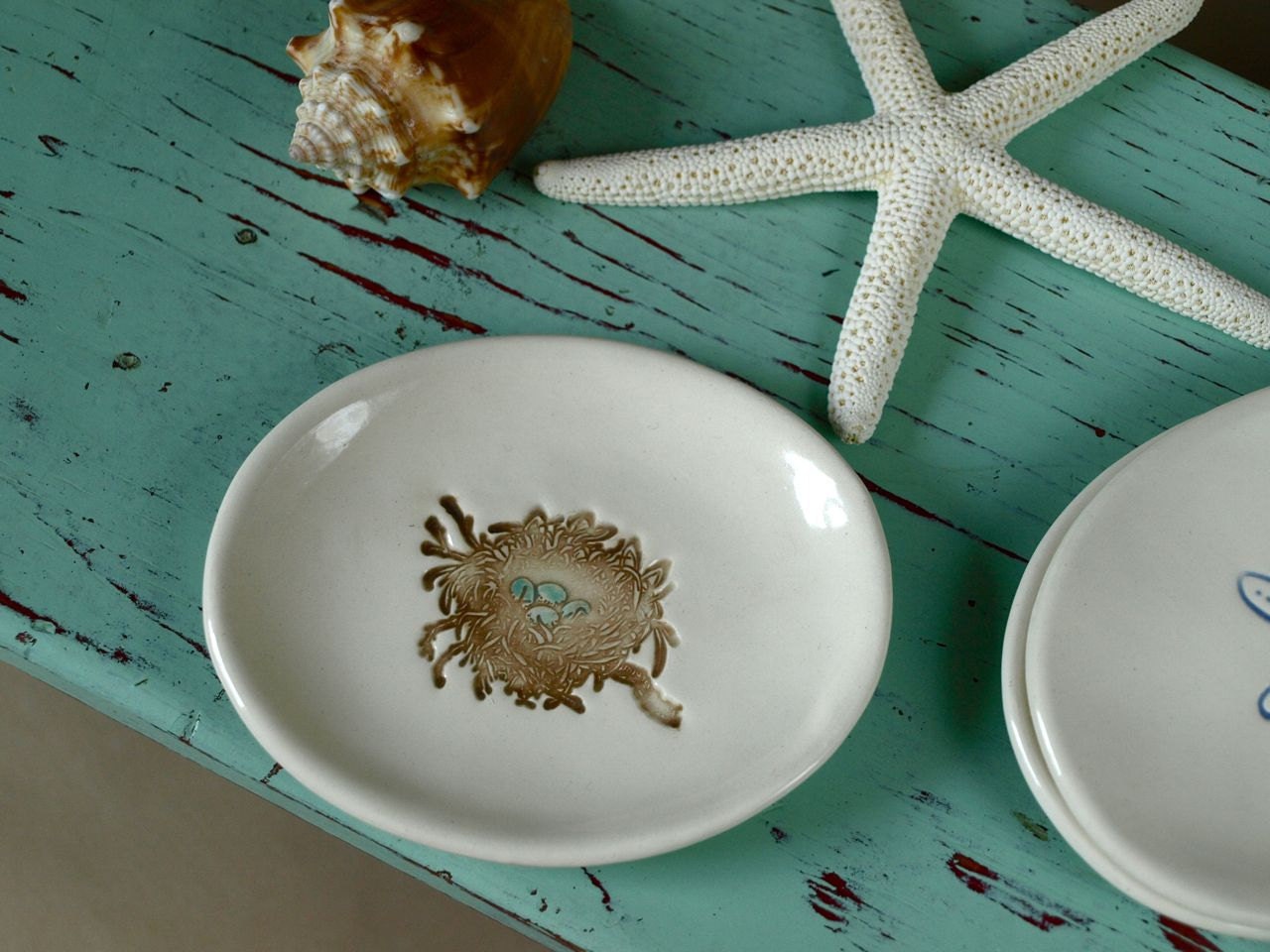 Bird's Nest and Eggs on Small Oval Dish