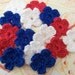 Crocheted Red White Blue Flowers