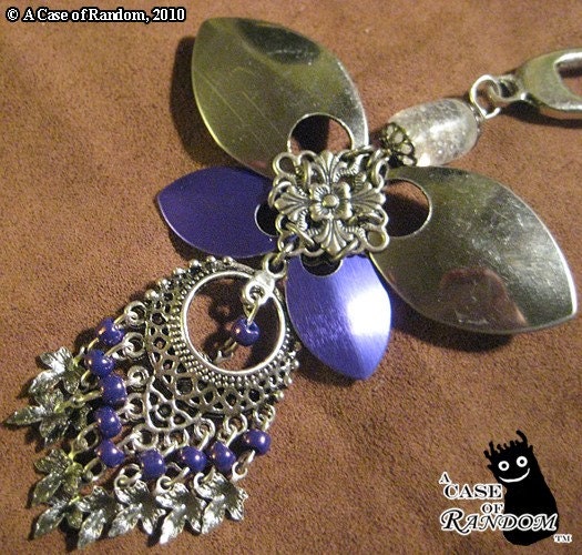 Steel Butterfly--purple and metallic super fancy hair fork
