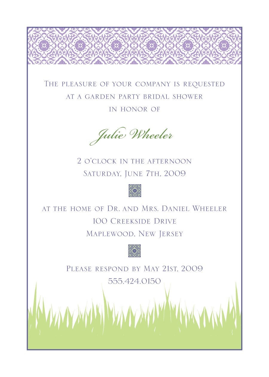 Print Yourself Digital Invitation-Garden Party-Shower, rehearsal dinner, birthday etc.