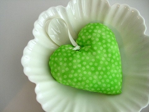 Handmade Fabric Heart Ornament - Spring Fever