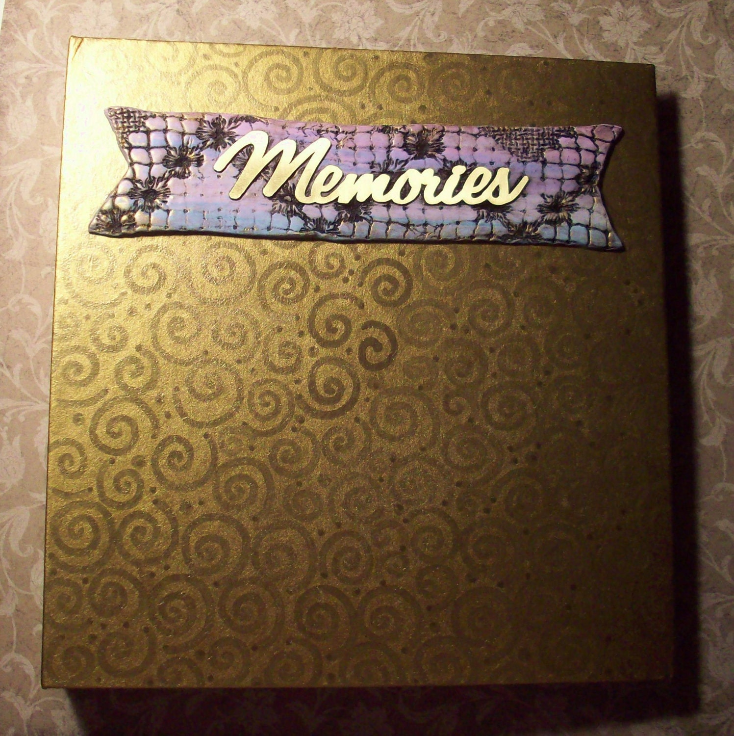 Photo Album Hand Painted, Polymer clay