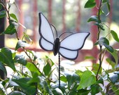 Stained Glass Butterfly Plant Stake (G1263 - White)