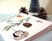 Funny Christmas Card, Holiday Greeting, Blank card, Quirky, Weird, Tree, Ornaments - Christmas Tree