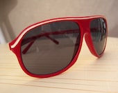 Vintage aviator sunglasses / red racing stripes / 60s mod eyewear - dahlilafound